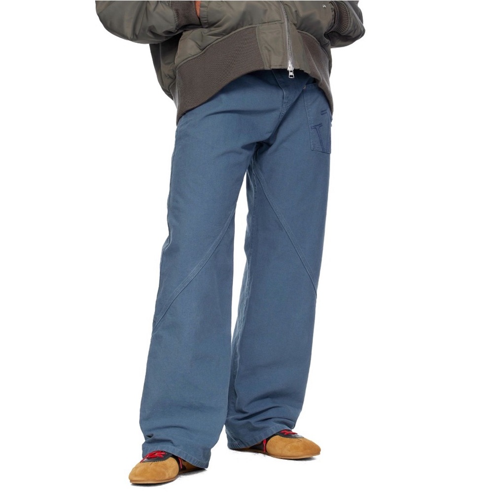 JW ANDERSON Blue Twisted Workwear Trouser